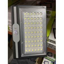 Прожектор GTV RAMOS, сонячна панель, датчик руху/сутiнкiв, 50W, IP44, 6400K, чорний (LD-RAMOS50W-CW-10)