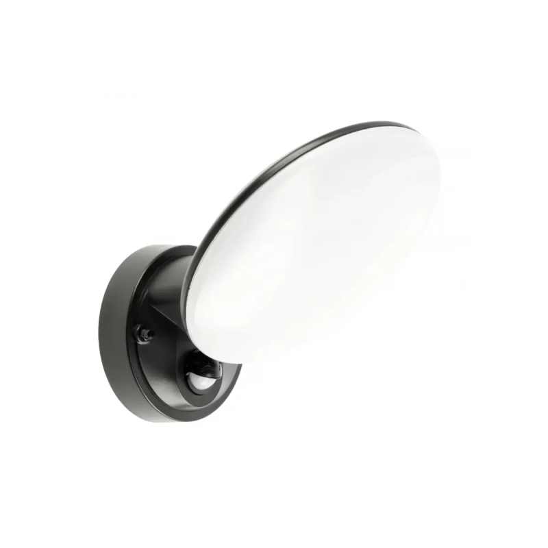 Світильник GTV TERRO з датчиком руху, 10W, IP54, 4000K, чорний (LD-TER10WBPIR-10)