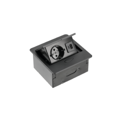 Вбудована меблева розетка GTV AVARO, 1x розетка Schuko, USB A+C, кабель 1,5 м, чорна (AE-PB1SAVA-20N)