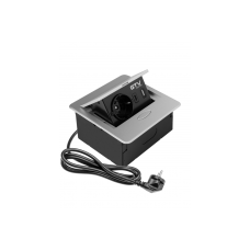 Вбудована меблева розетка GTV AVARO, 1x розетка Schuko, USB A+C, кабель 1,5 м, срібний (AE-PB1SAVA-53N)