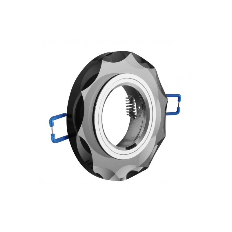 Світильник точковий GTV BRILLANTE, IP20, скло, чорний, кристал, круглий Світильник точковий GTV BRILLANTE, IP20, скло, чорний, кристал, круглий