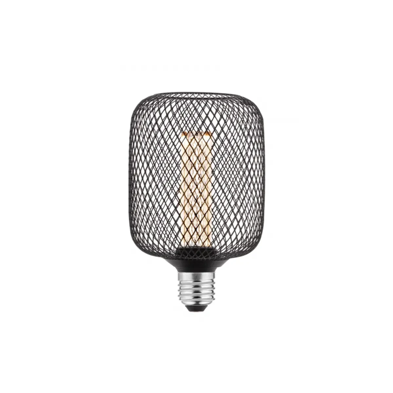 Лед лампа GTV Filament Grid C100, E27, 3,5W, 1800K, AC220-240V, 320°, чорний Лед лампа GTV Filament Grid C100, E27, 3,5W, 1800K, AC220-240V, 320°, чорний