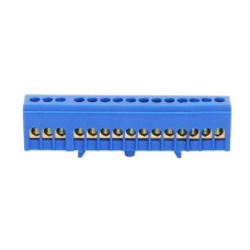 Шина Нульова Ізольована На Din-Рейку 15 Отв. Синя ENERGIO