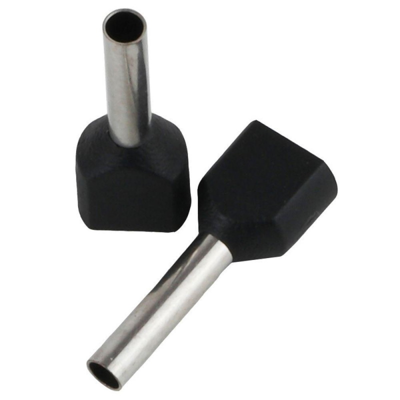 Наконечник Ізольований Втулковий Te 2Х0.5мм2 10мм Чорний (100Шт) ENERGIO