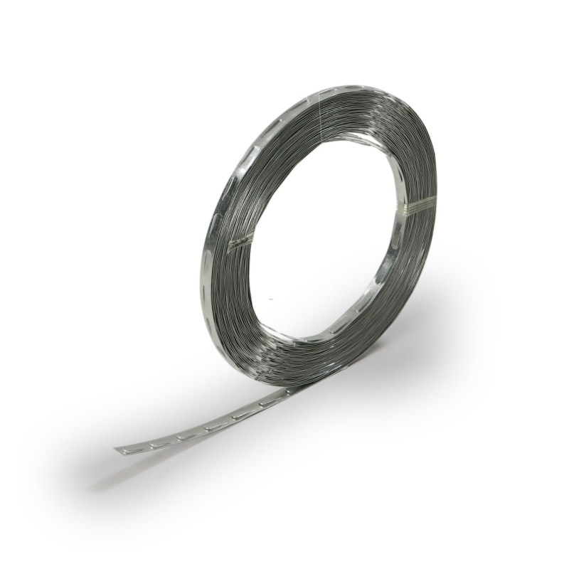 Оцинкована монтажна стрічка, 12 мм х 20 м, крок 20-30 мм Оцинкована монтажна стрічка, 12 мм х 20 м, крок 20-30 мм