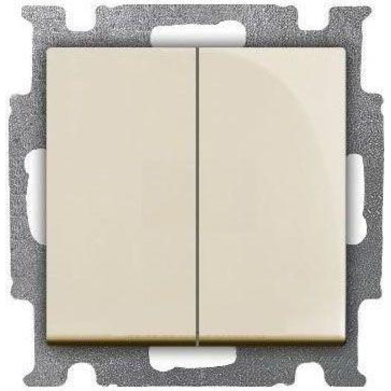 Вимикач двоклавішний ABB Basic55 слонова кістка 2006/5 UC-92-507 Вимикач двоклавішний ABB Basic55 слонова кістка 2006/5 UC-92-507
