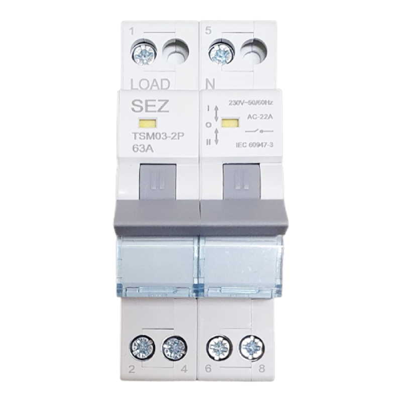 Перемикач навантаження трипозиційний 2P 63A 1-0-2 240/415V~
