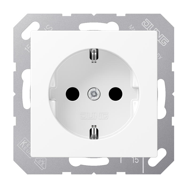 SCHUKO®-розетка JUNG 16 A / 250 B ~ колір білосніжний матовий, A1520BFWWM SCHUKO®-розетка JUNG 16 A / 250 B ~ колір білосніжний матовий, A1520BFWWM