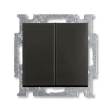 Вимикач двоклавішний прохідний ABB Basic55 чорний шато 2006/6/6 UC-94-507