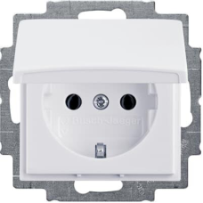 Розетка з кришкою ABB Basic55 білий 20 EUK-94-507