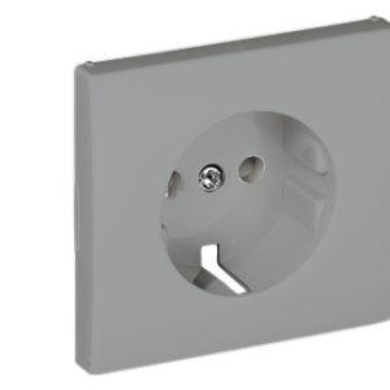 Центральна панель розетки із заслінкою 2P+Z, ШУКО Срібло, 50632 TPR, Efapel APOLO 5000