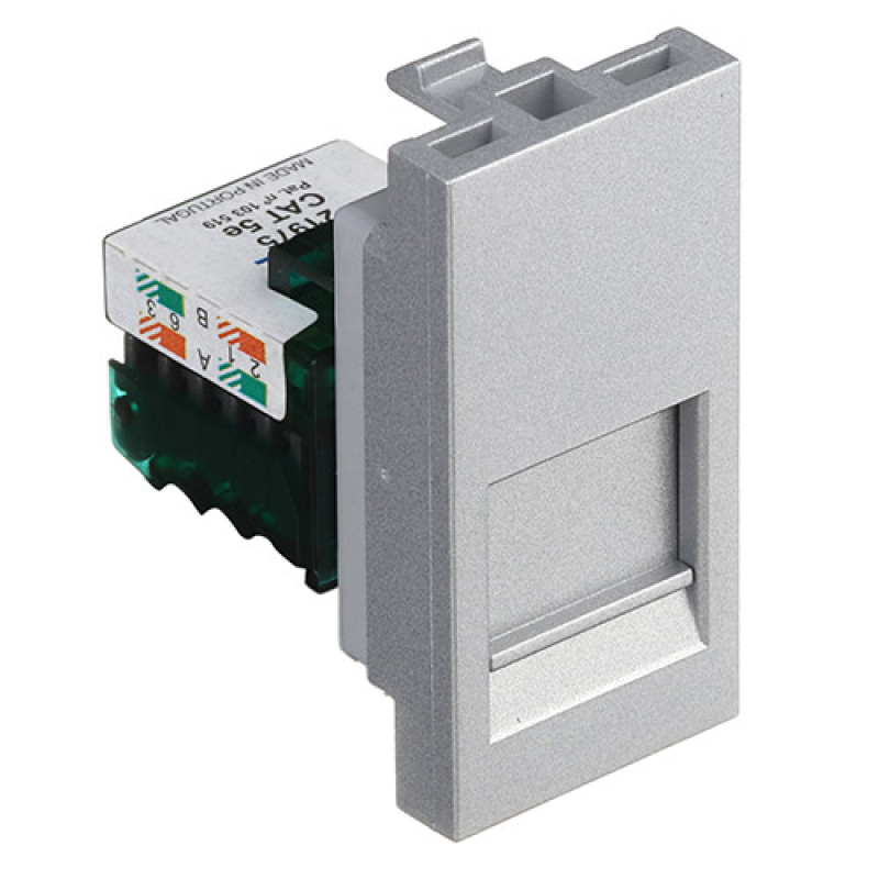 Механізм 1хRJ45 CAT.5E UTP CONNECT 1-мод. Алюміній 45975 SAL Efapel Quadro 45 Механізм 1хRJ45 CAT.5E UTP CONNECT 1-мод. Алюміній 45975 SAL Efapel Quadro 45