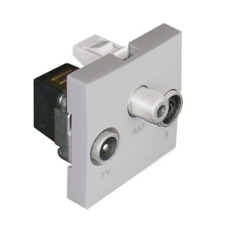 Механізм розетки R-TV-SAT зірка 2-мод. Алюміній 45543 SAL Efapel Quadro 45 Механізм розетки R-TV-SAT зірка 2-мод. Алюміній 45543 SAL Efapel Quadro 45