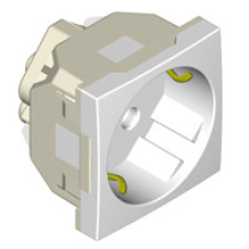 Механізм похилої розетки 45° 2P+Z, ШУКО 16А, 250V — 2 мод. Жовтогарячий, 45131 SLR, Efapel Quadro 45