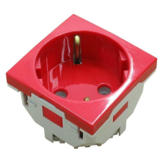 Механізм похилої розетки 45° 2P+Z, ШУКО 16А, 250V — 2 мод. Красный, 45131 SVM, Efapel Quadro 45