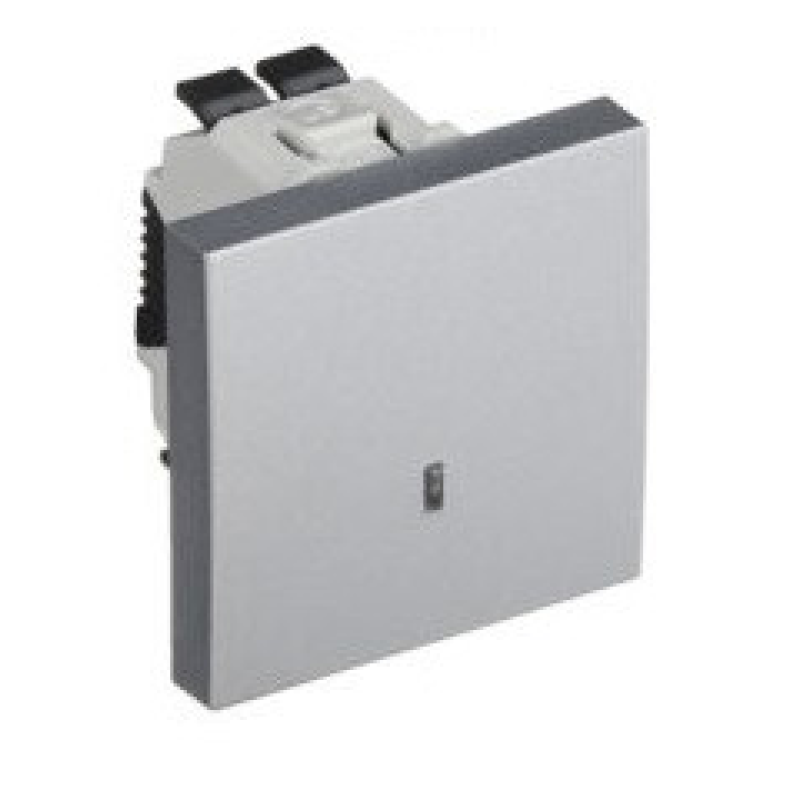 Вимикач Quadro45 1-кл. з підсвіткою 2-мод. Алюміній 45012 SAL Efapel Вимикач Quadro45 1-кл. з підсвіткою 2-мод. Алюміній 45012 SAL Efapel