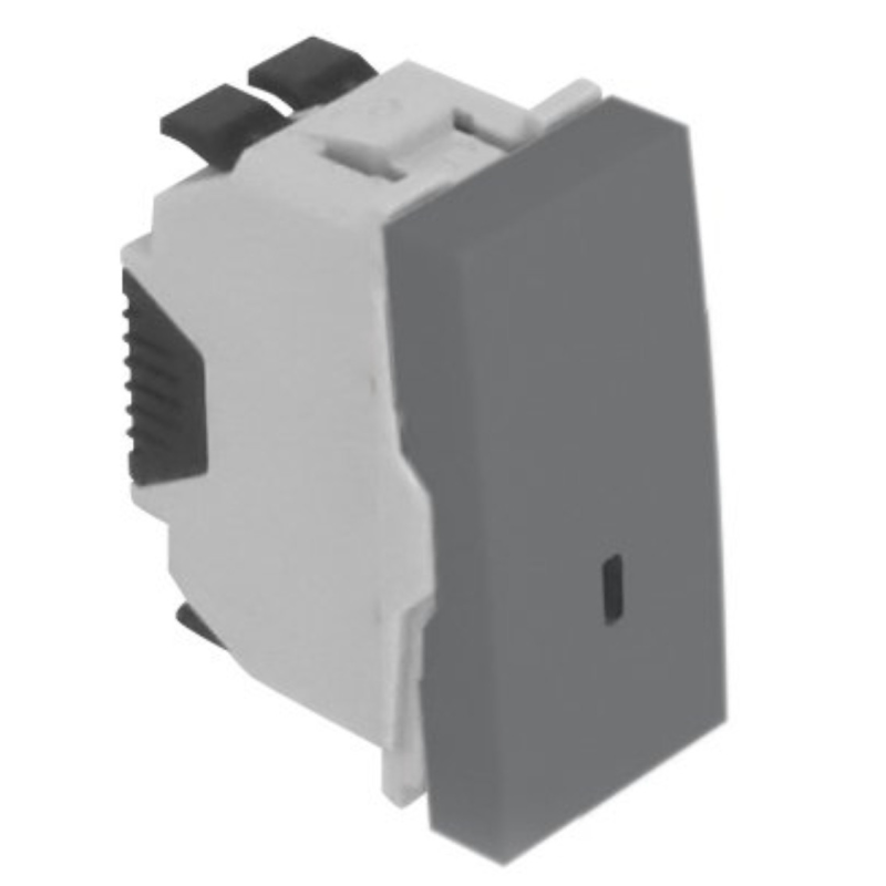 Вимикач Quadro45 1-кл. з підсвіткою 1-мод. Алюміній 45015 SAL Efapel Вимикач Quadro45 1-кл. з підсвіткою 1-мод. Алюміній 45015 SAL Efapel