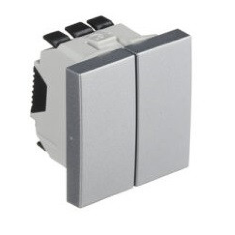 Вимикач Quadro45 2-кл. 2-мод. Алюміній 45061 SAL Efapel Вимикач Quadro45 2-кл. 2-мод. Алюміній 45061 SAL Efapel