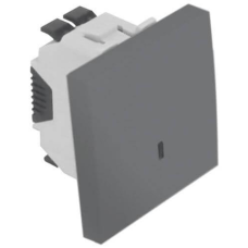 Вимикач Quadro45 1-кл. прохідний з підсвіткою 2-мод. Алюміній 45072 SAL Efapel