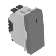 Вимикач Quadro45 1-кл. прохідний з підсвіткою 1-мод. Алюміній 45074 SAL Efapel