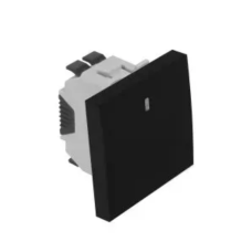 Вимикач Quadro45 1-кл. перехресний із підсвіткою 2-мод. Чорний мат 45052 SPM Efapel