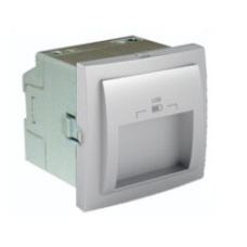 Подвійний зарядний пристрій USB типу A з розетками на 20 г. - 2мод. Алюміній 45384 SAL Quadro 45 Efapel