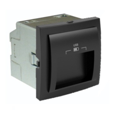 Подвійний зарядний пристрій USB типу A з розетками на 20 г. - 2мод. Чорний матовий 45384 SPM Quadro 45 Efapel