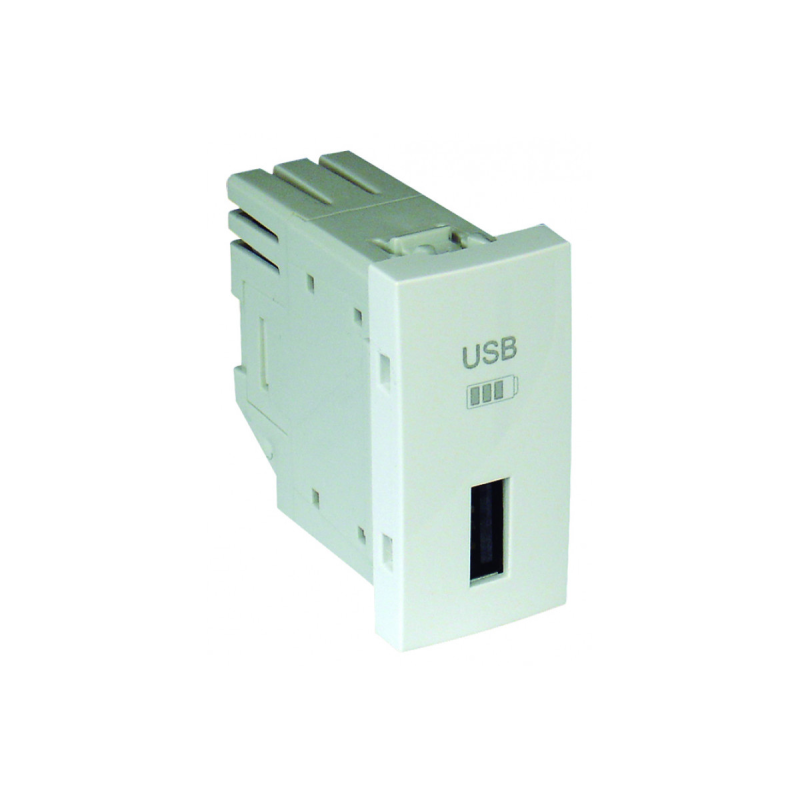 Одинарний зарядний пристрій USB типу A 1-мод. Білий 45383 SBR Quadro 45 Efapel Одинарний зарядний пристрій USB типу A 1-мод. Білий 45383 SBR Quadro 45 Efapel