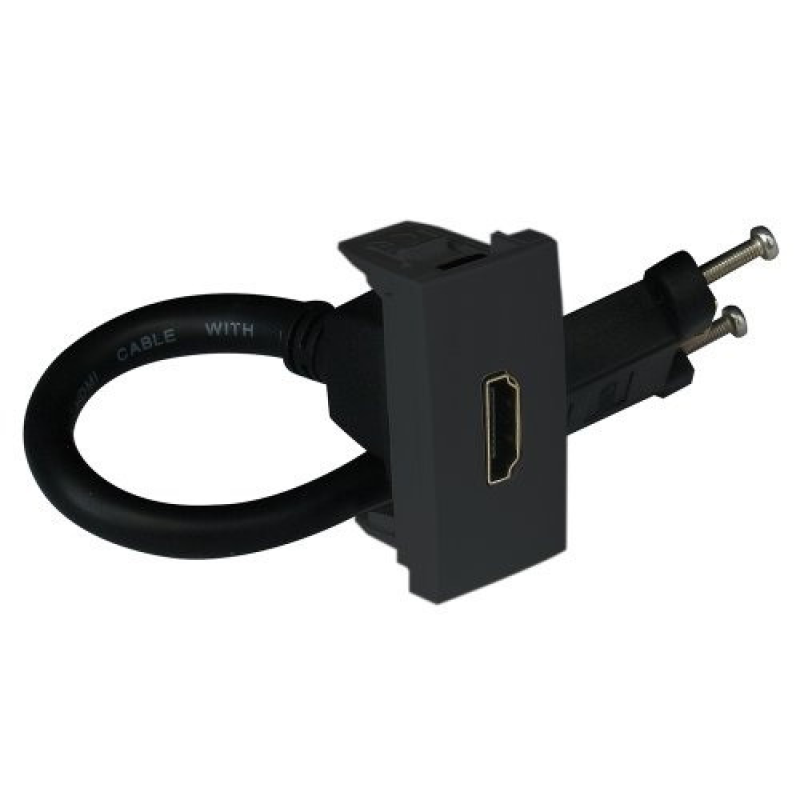 Розетка HDMI з роз“ємом 1-мод. Чорний матовий 45435 SPM Quadro 45 Efapel Розетка HDMI з роз“ємом 1-мод. Чорний матовий 45435 SPM Quadro 45 Efapel
