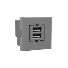 Подвійний зарядний пристрій USB типу A - 2мод. Алюміній 45439 SAL Quadro 45 Efapel