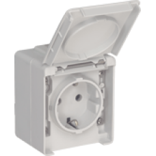 Розетка з/к. Schuko тип (ступінь захисту IP65) Біла 48131 CBR, WATERPROOF 48 Efapel