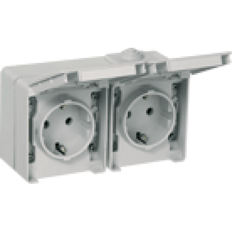 Розетка подвійна горизонтальна з з/к. Schuko тип (степінь захисту IP65) Біла 48862 CBR, WATERPROOF 48 Efapel Розетка подвійна горизонтальна з з/к. Schuko тип (степінь захисту IP65) Біла 48862 CBR, WATERPROOF 48 Efapel