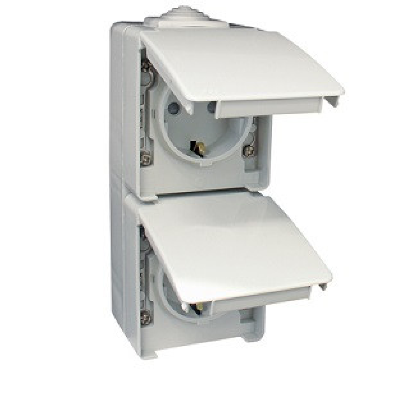 Розетка подвійна Вертикальна зі з/к. Schuko тип (степінь захисту IP65) Сірий 48868 CCZ, WATERPROOF 48 Efapel Розетка подвійна Вертикальна зі з/к. Schuko тип (степінь захисту IP65) Сірий 48868 CCZ, WATERPROOF 48 Efapel