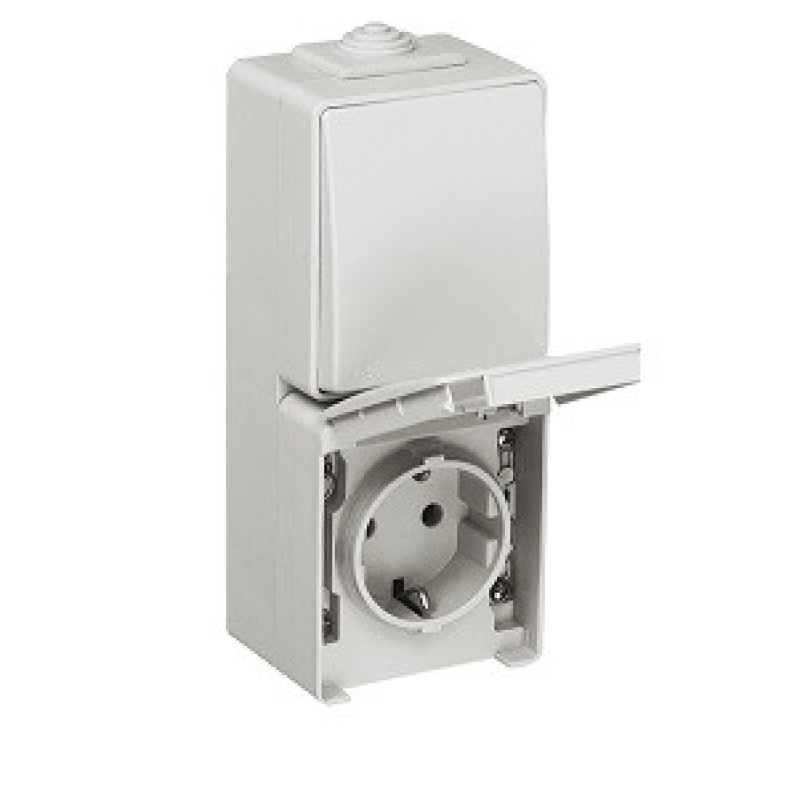 Перемикач + розетка Schuko тип. Вертикальна (ступінь захисту IP65) Сірий 48861 CCZ, WATERPROOF 48 Efapel Перемикач + розетка Schuko тип. Вертикальна (ступінь захисту IP65) Сірий 48861 CCZ, WATERPROOF 48 Efapel