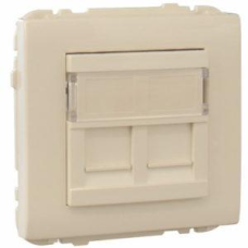 Накладка розетки комп“ютерної подвійної Apollo 5000, слонова кістка