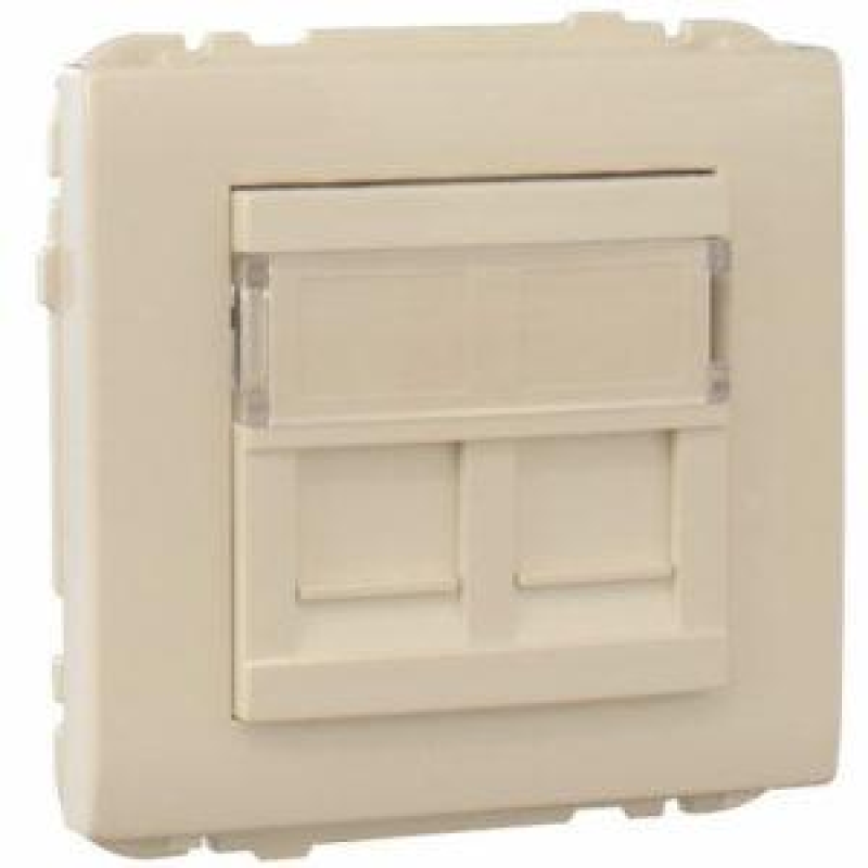 Накладка розетки комп“ютерної подвійної Apollo 5000, слонова кістка Накладка розетки комп“ютерної подвійної Apollo 5000, слонова кістка