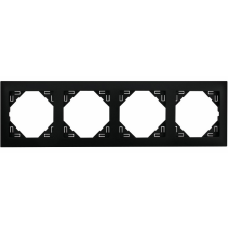 Рамка чотириразова універсальна LOGUS чорний матовий 90940 TPM