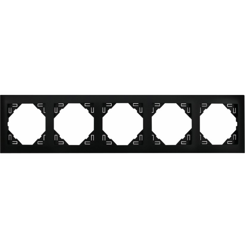 Рамка п“ятикратна універсальна LOGUS чорний матовий 90950 TPM