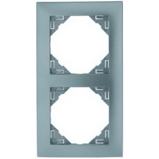 Рамка подвійна універсальна LOGUS металік крижаний 90920 TGE