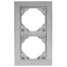 Рамка подвійна універсальна LOGUS металік алюмінієвий 90920 TAL