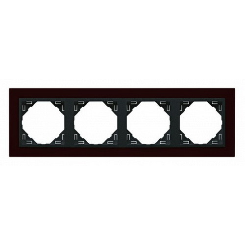 Рамка чотириразова ANIMATO темно-червоний/графіт 90940 TBS