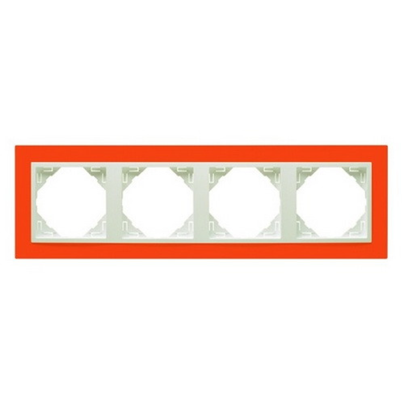 Рамка чотириразова ANIMATO жовтогарячий/лід 90940 TJG