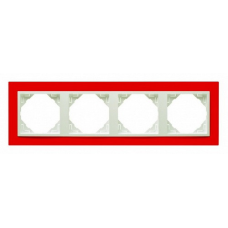 Рамка чотириразова ANIMATO червоний/лед 90940 TVG