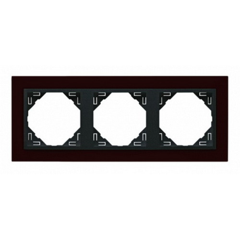 Рамка потрійна ANIMATO темно-червоний/графіт 90930 TBS