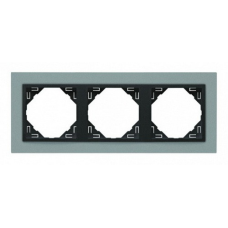 Рамка потрійна ANIMATO металік алюміній/графіт 90930 TAS