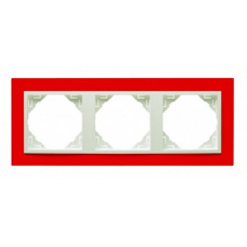 Рамка потрійна ANIMATO червоний/лед 90930 TVG