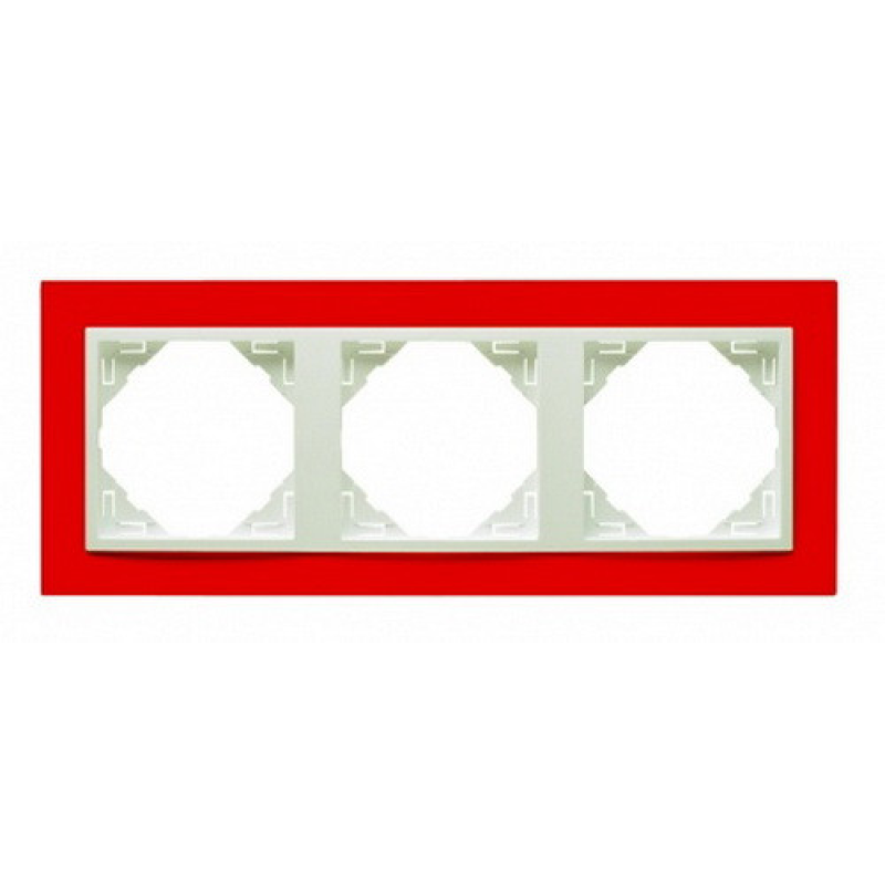 Рамка потрійна ANIMATO червоний/лед 90930 TVG