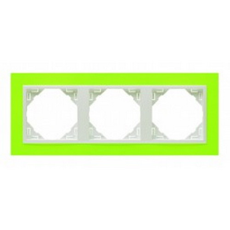 Рамка потрійна ANIMATO зелений/лед 90930 TDG