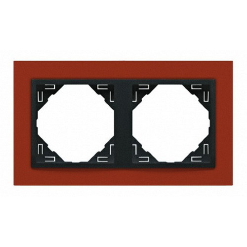 Рамка подвійна ANIMATO темно-жовтогарячий/графіт 90920 TTS