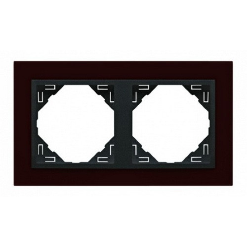 Рамка подвійна ANIMATO темно-червоний/графіт 90920 TBS Рамка подвійна ANIMATO темно-червоний/графіт 90920 TBS